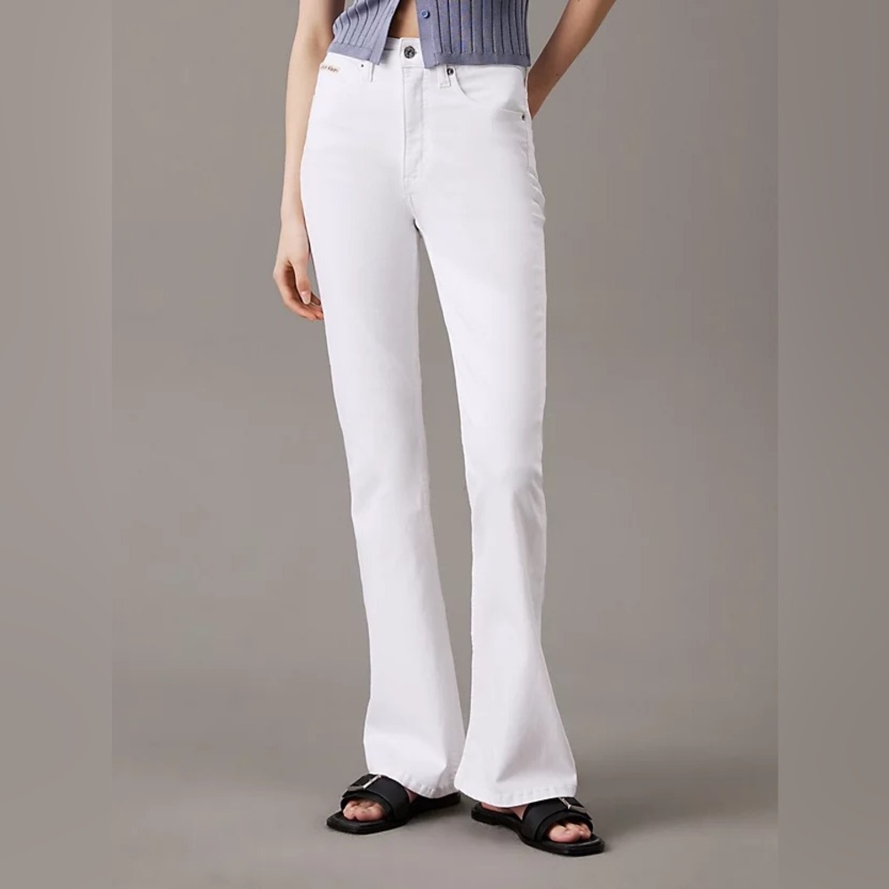 Calvin Klein white high-rise flare denim jeans new with tags women’s 30
